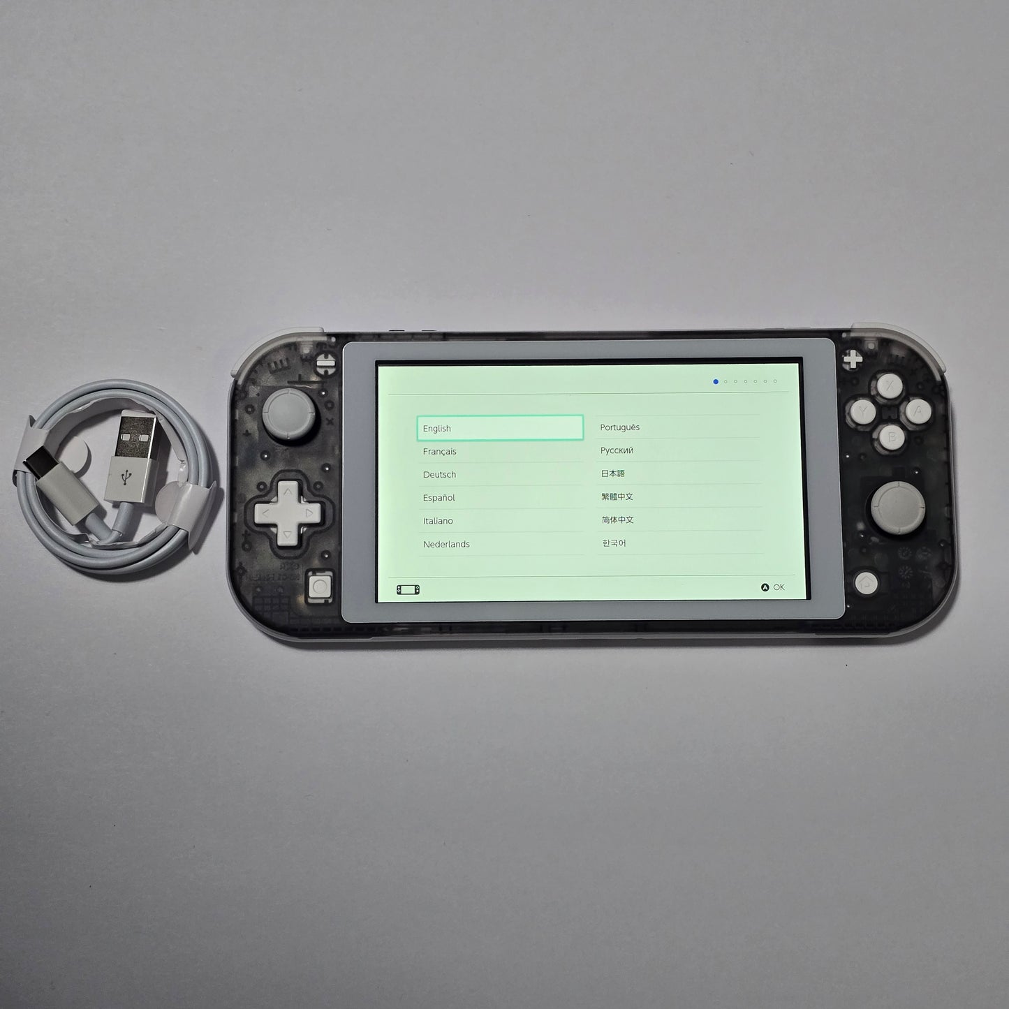 Nintendo Switch Lite CUSTOM - White & Clear Black
